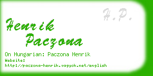 henrik paczona business card